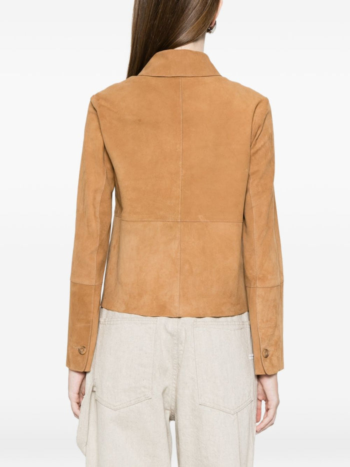 Bully Giubbotto Marrone Caramello Donna Pelle Scamosciata 3