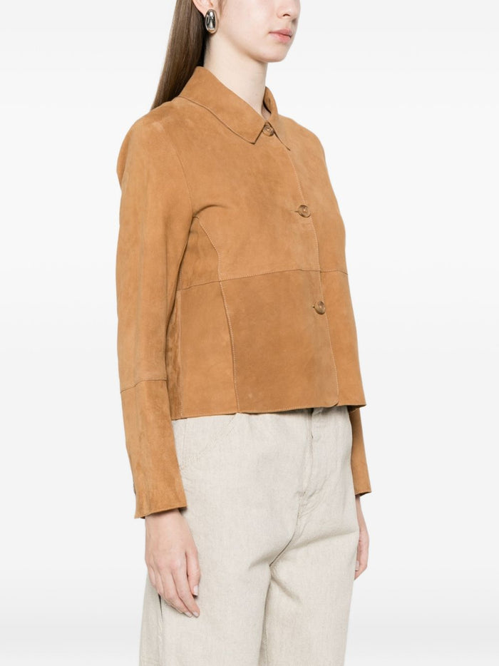 Bully Giubbotto Marrone Caramello Donna Pelle Scamosciata 1