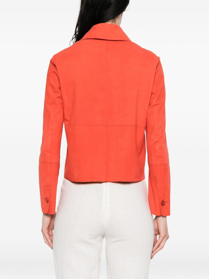 Bully Giubbotto Rosso Ferrari Donna Pelle Tasche Applicate 3