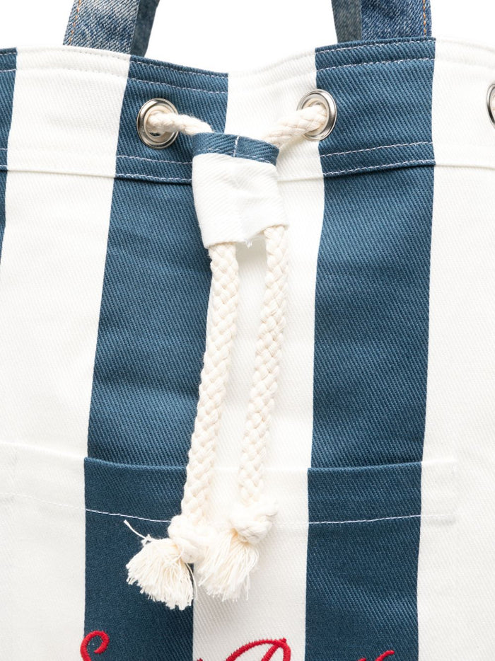 Mc2 Saint Barth Zaino Righe Uomo Bianco-Blu 3