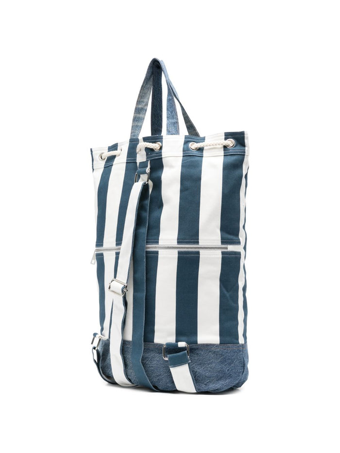 Mc2 Saint Barth Zaino Righe Uomo Bianco-Blu 4