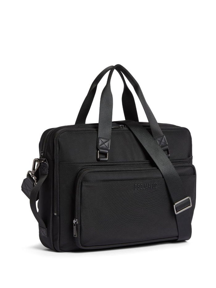 Dsquared2 Borsa Nero Uomo Porta Pc Logo Goffrato 5