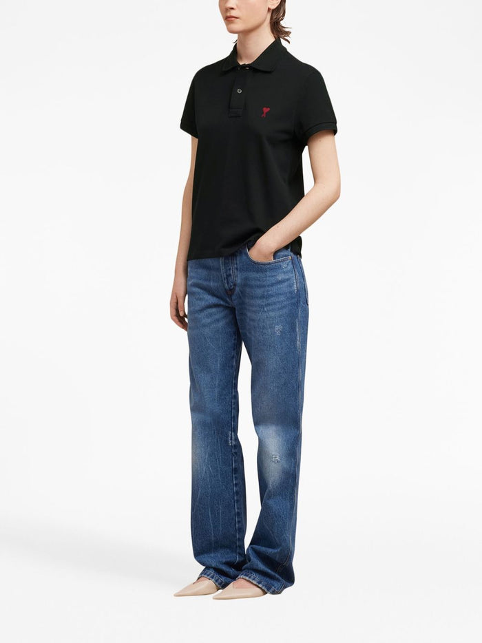 Ami Paris Polo Ami de Coeur Uomo Nero 4