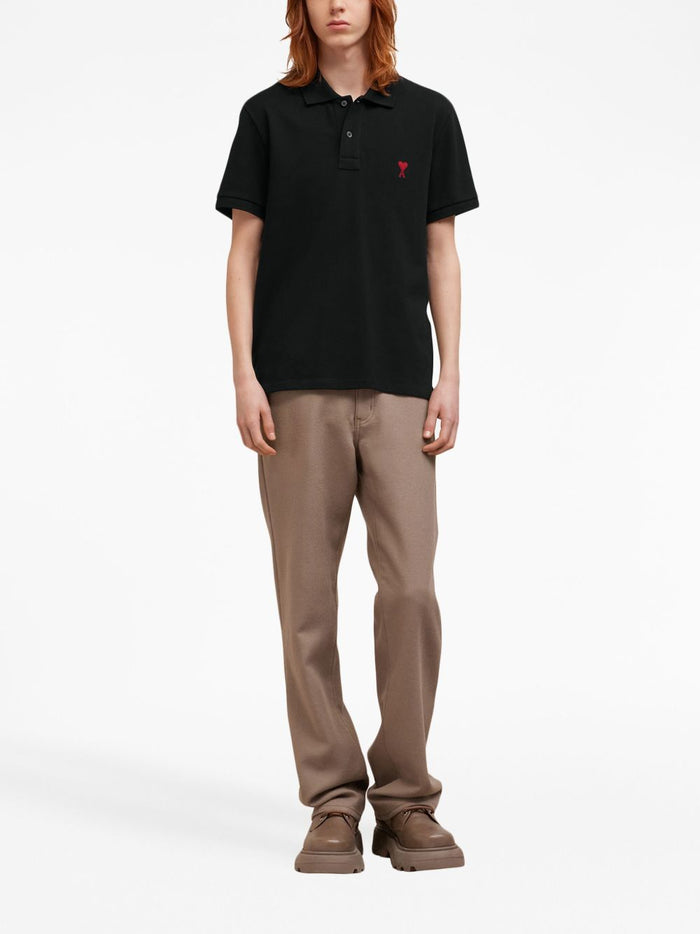 Ami Paris Polo Ami de Coeur Uomo Nero 1