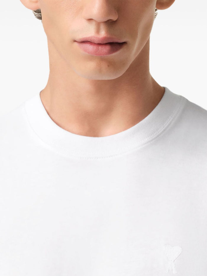 Ami Paris Herren T-Shirt weiß mit Herzstickerei in Ton 5