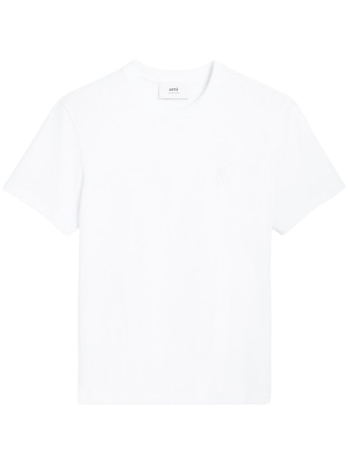 Ami Paris Herren T-Shirt weiß mit Herzstickerei in Ton 7