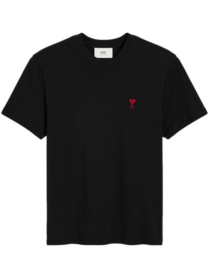 Ami Paris Men's Red Heart T-Shirt Black 7
