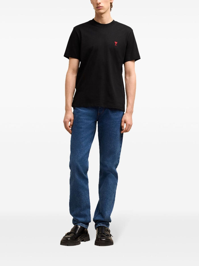 Ami Paris Men's Red Heart T-Shirt Black 1
