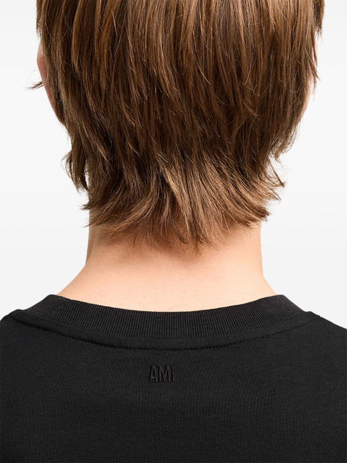 Ami Paris Men's Red Heart T-Shirt Black 6