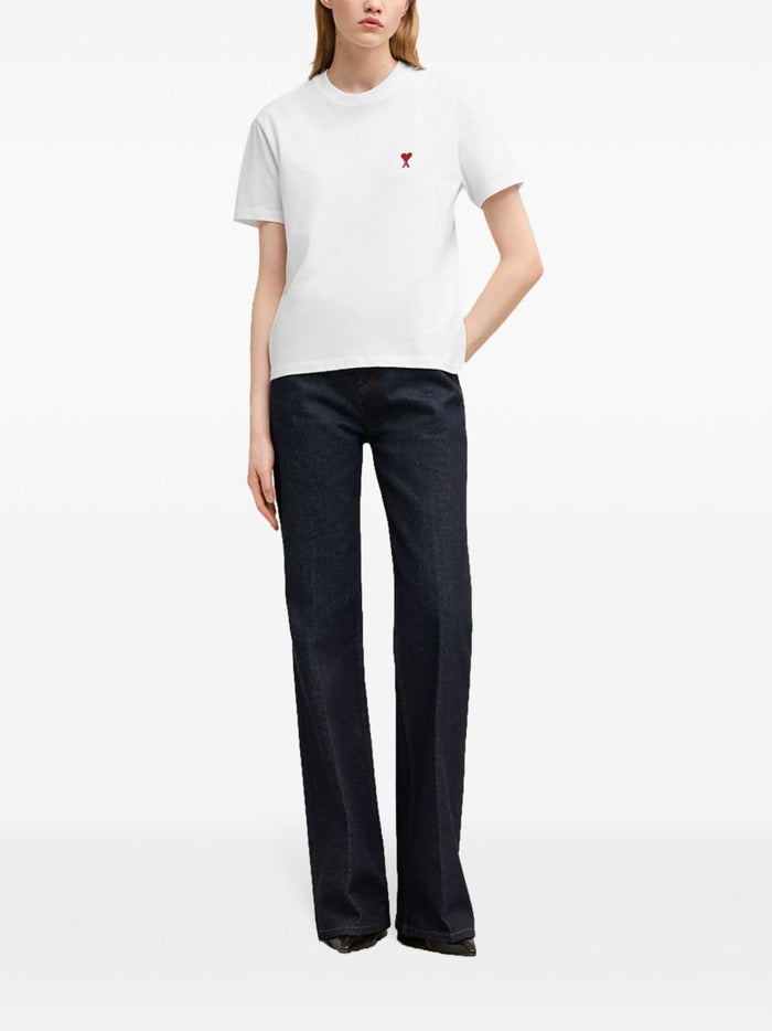 Ami Paris T-Shirt Cuore Rosso Uomo Bianco 3