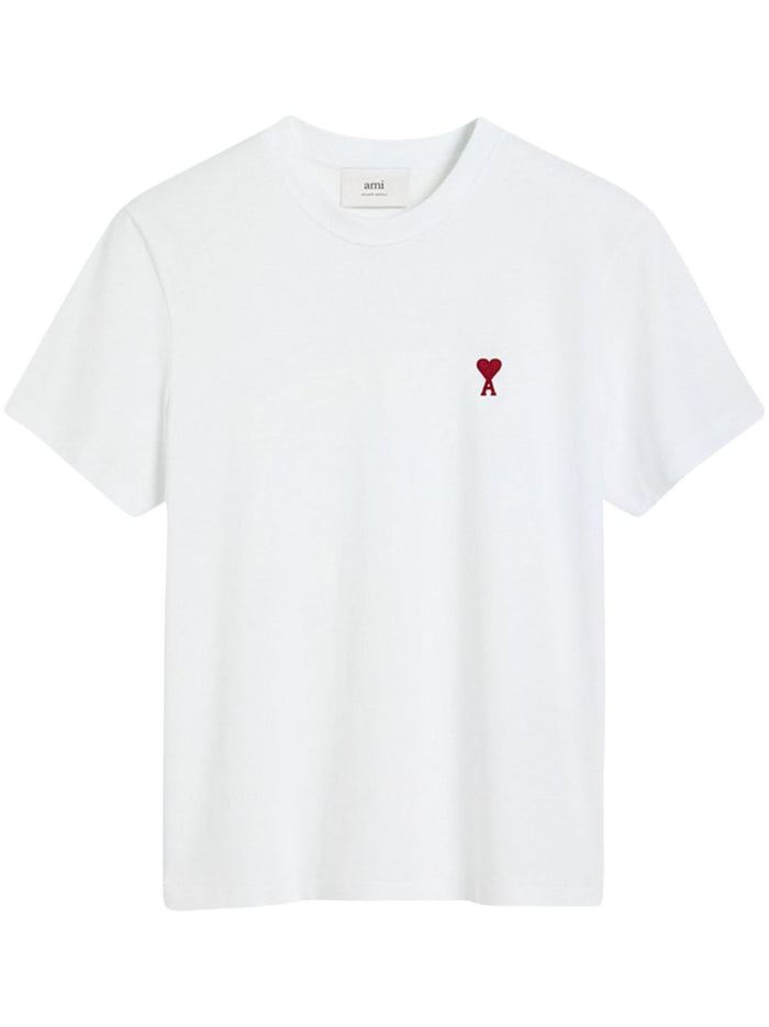 Ami Paris T-Shirt Cuore Rosso Uomo Bianco 7