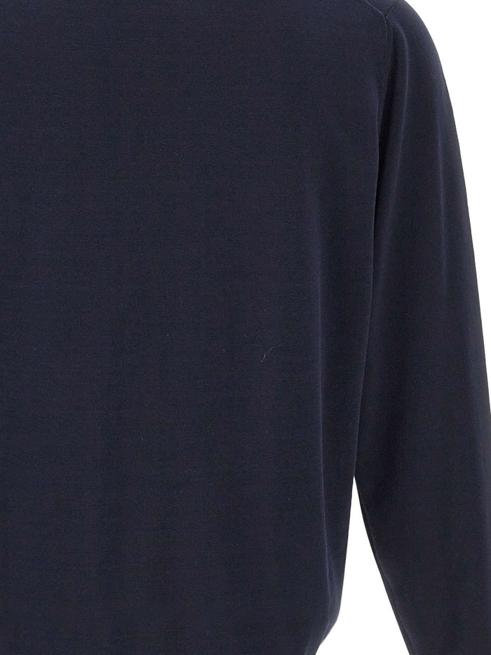 Filippo De Laurentis Cardigan Colletto Polo Uomo Blu 6