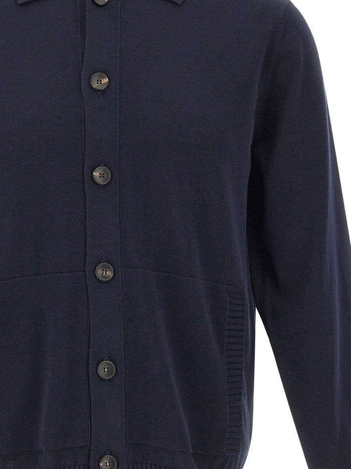 Filippo De Laurentis Cardigan Colletto Polo Uomo Blu 4