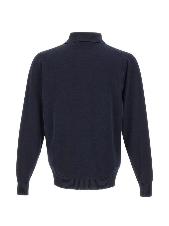Filippo De Laurentis Cardigan Colletto Polo Uomo Blu 2