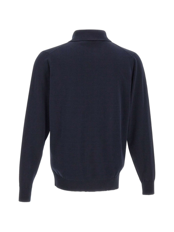 Filippo De Laurentis Cardigan Colletto Polo Uomo Blu 7