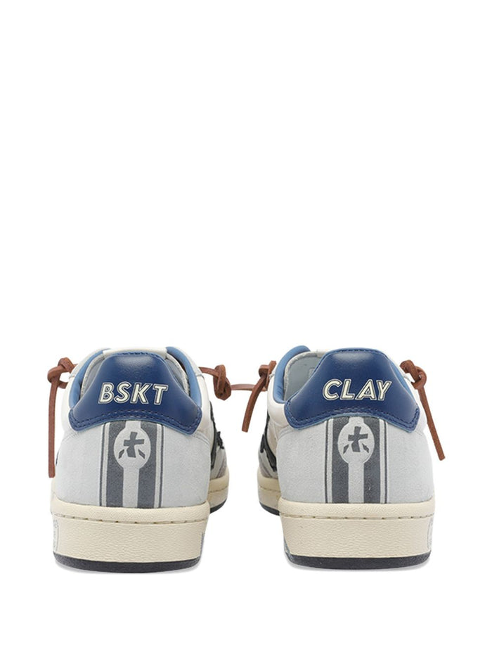 Premiata Scarpa Bskt Clay Uomo Bianco-Blu 3
