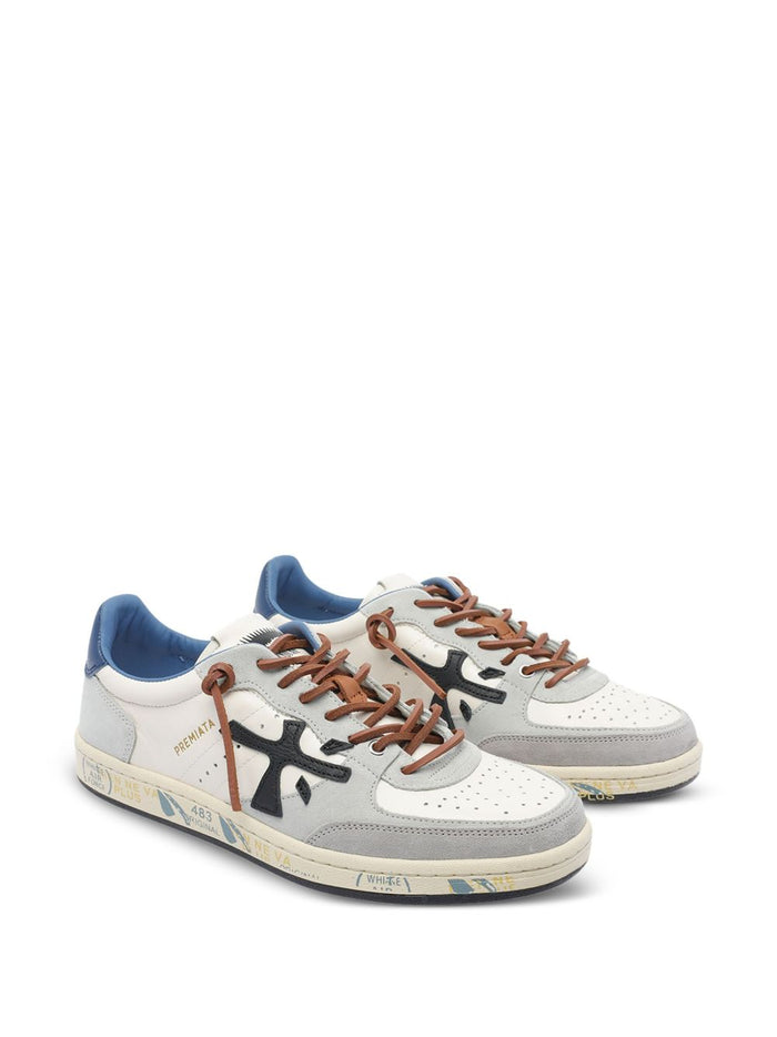 Premiata Scarpa Bskt Clay Uomo Bianco-Blu 4