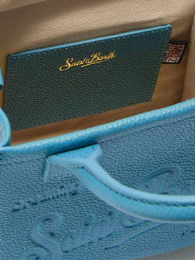 Mc2 Saint Barth Damen-Mini-Tasche aus gehämmertem Leder, blau 5