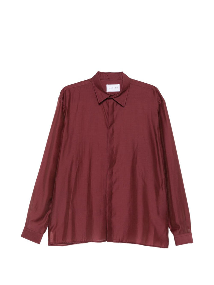 Marsem Camicia Effetto Lucido Uomo Bordeaux 1