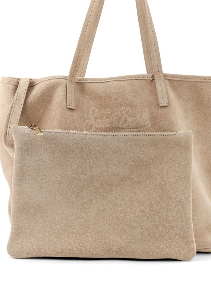 Mc2 Saint Barth Borsa City Bag Suede Donna Beige 3