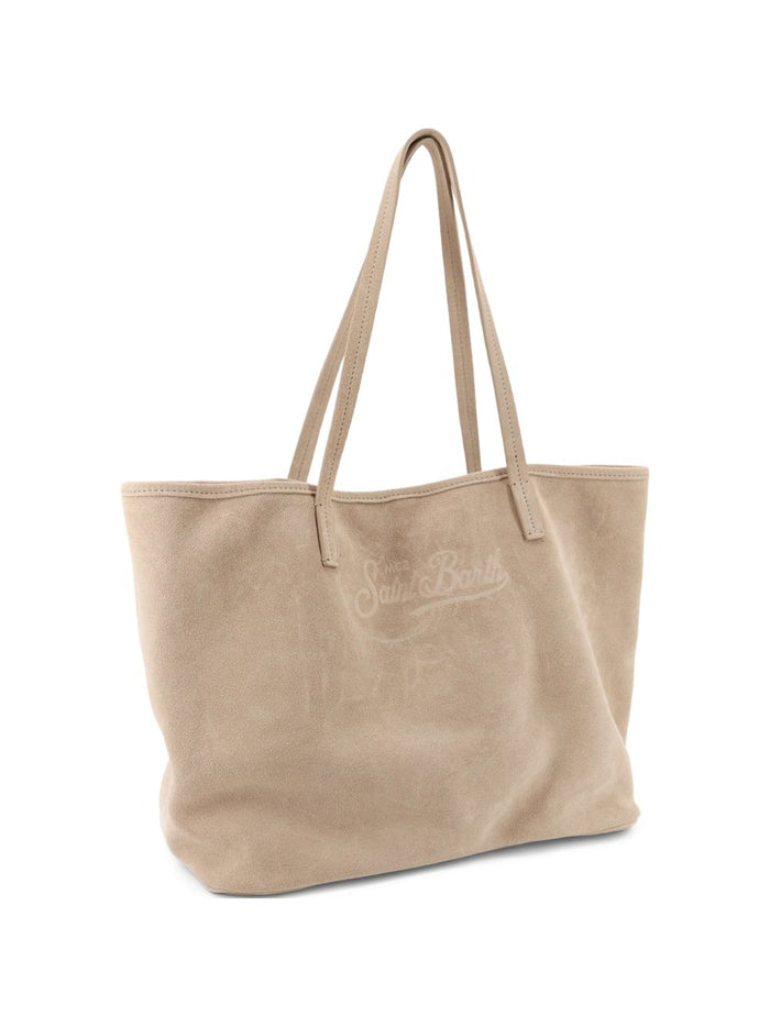 Mc2 Saint Barth Borsa City Bag Suede Donna Beige 2