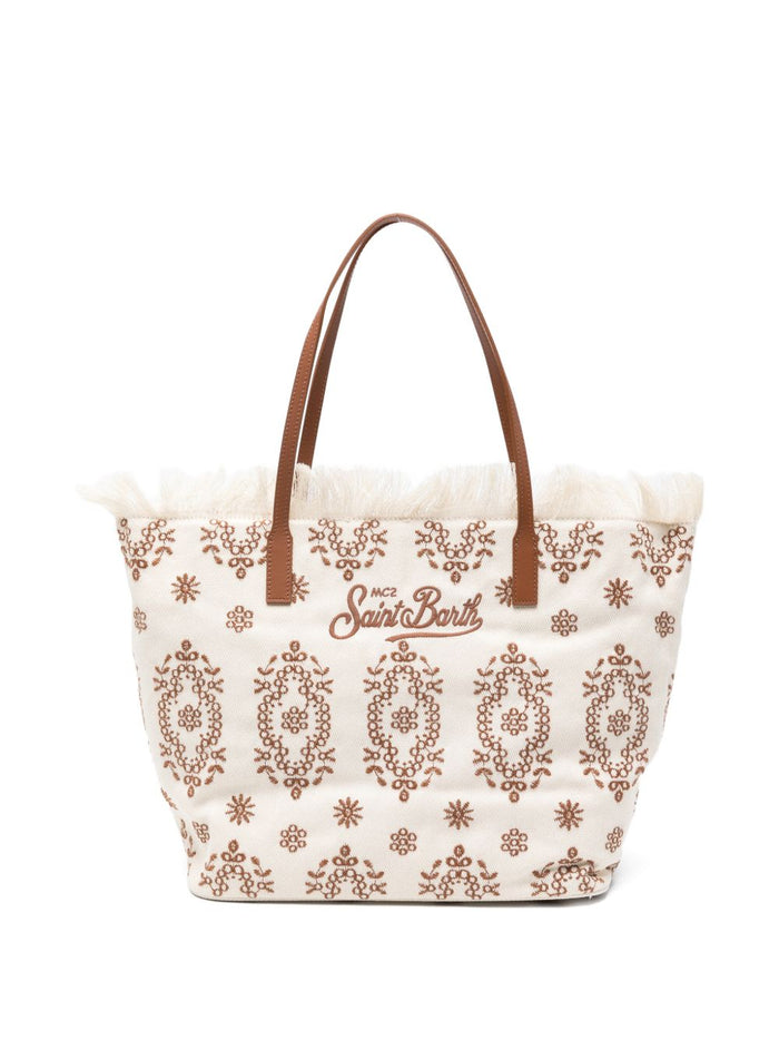 Mc2 Saint Barth Borsa City Bag Fringe Donna Beige 1