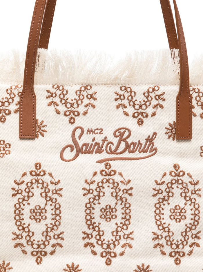 Mc2 Saint Barth Borsa City Bag Fringe Donna Beige 2