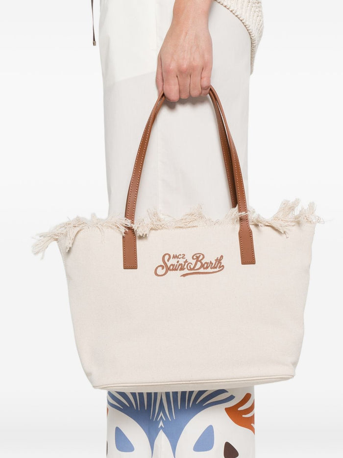Mc2 Saint Barth Borsa City Bag Fringe Donna Beige 2