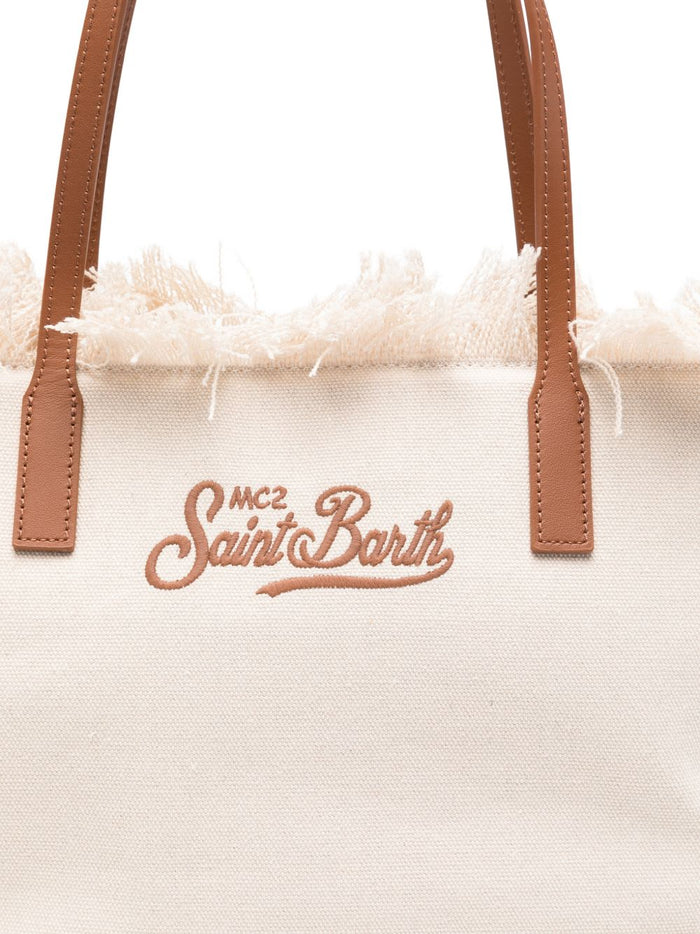 Mc2 Saint Barth Borsa City Bag Fringe Donna Beige 3