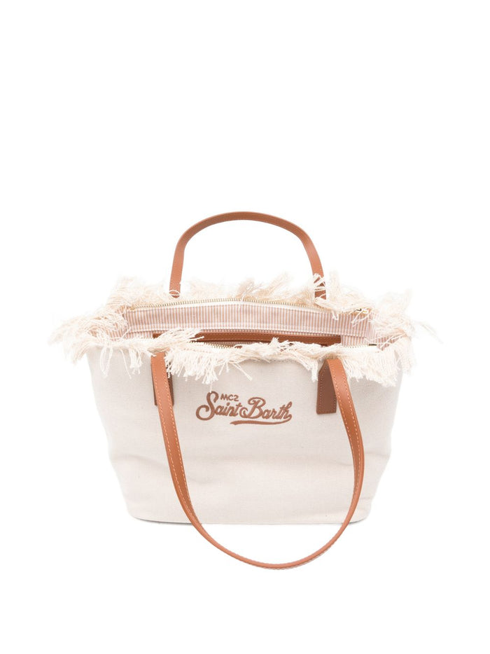 Mc2 Saint Barth Borsa City Bag Fringe Donna Beige 4