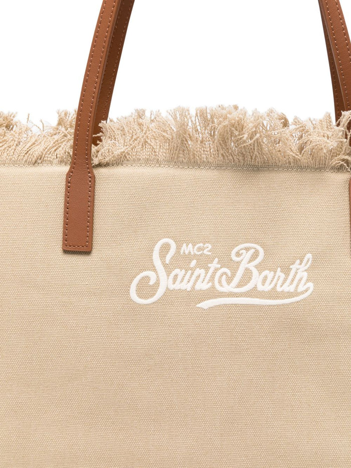 Mc2 Saint Barth Borsa City Bag Fringe Donna Beige 2