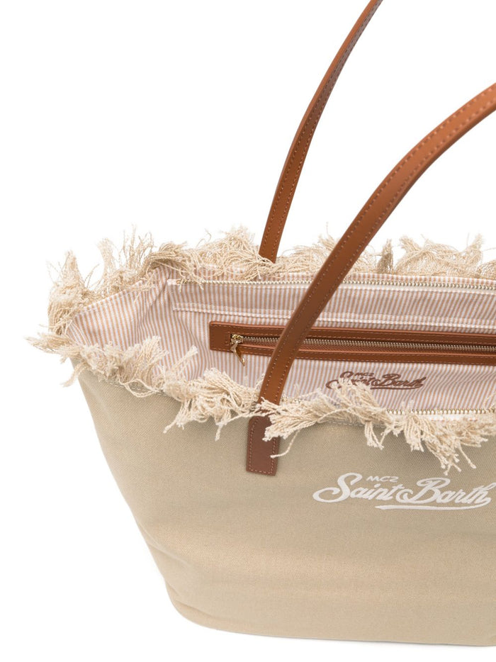 Mc2 Saint Barth Borsa City Bag Fringe Donna Beige 3
