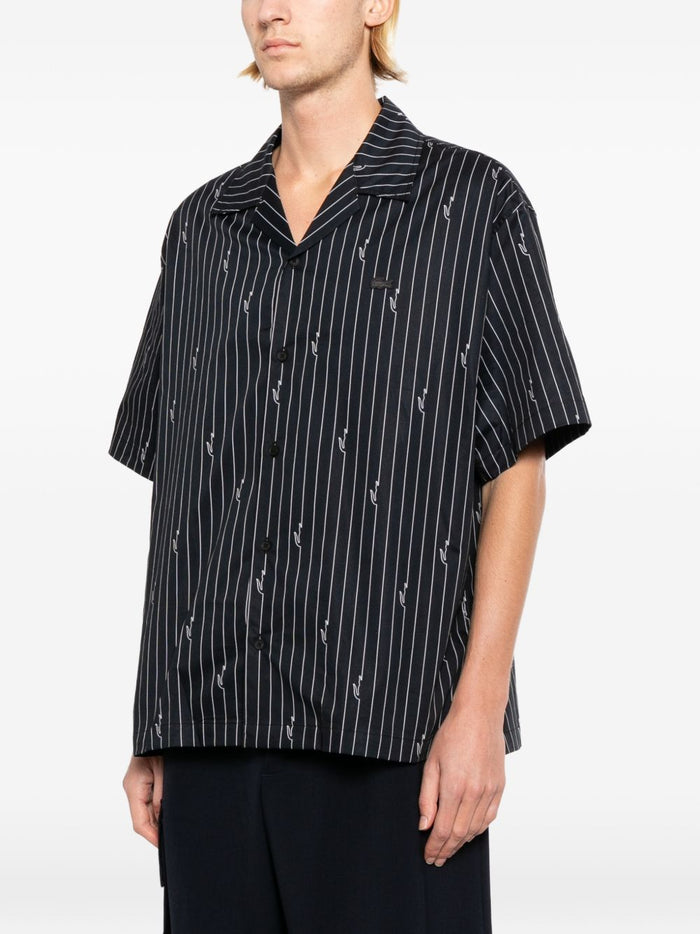 Lacoste Camicia Righe Uomo Nero 1
