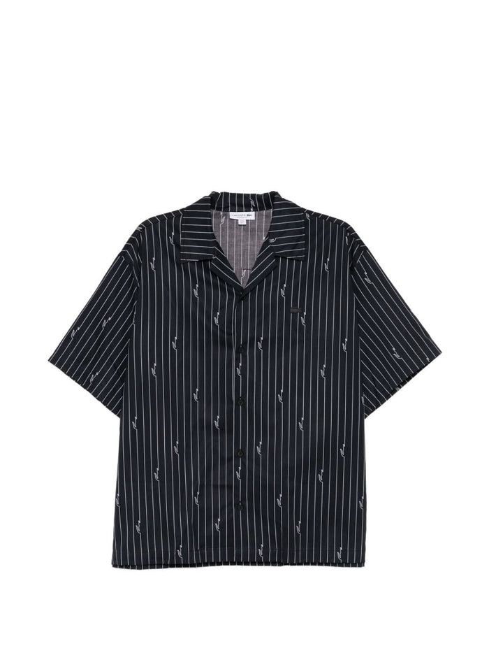 Lacoste Camicia Righe Uomo Nero 5