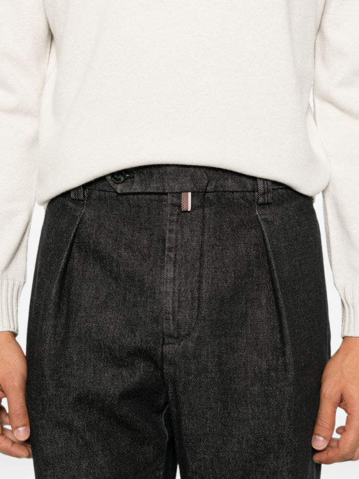Berwich Pantalone Nero Uomo 4