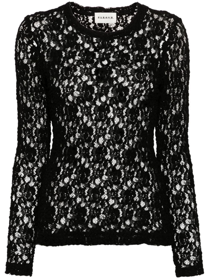 P.a.r.o.s.h. Blusa Nero Donna semi trasparente 4