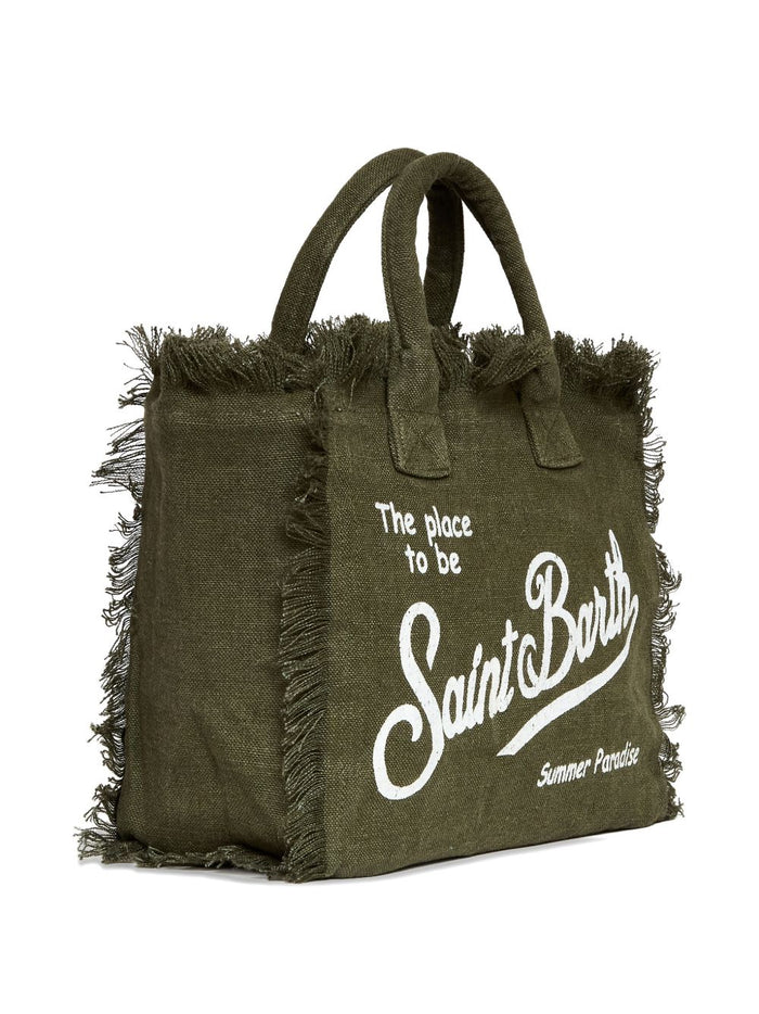 Mc2 Saint Barth Borsa Colette Linen Donna Verde 2