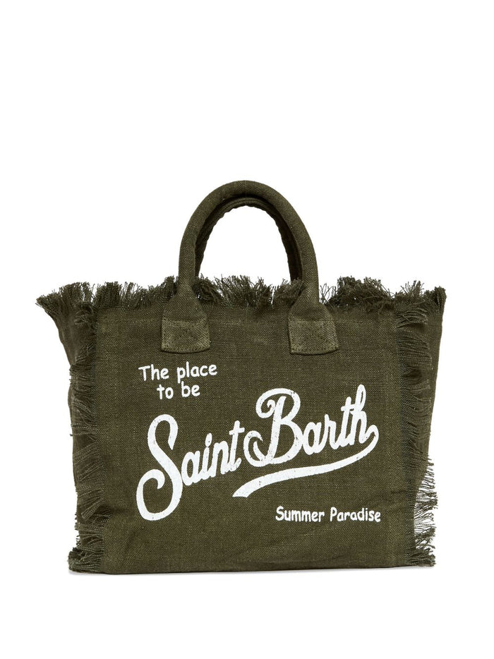 Mc2 Saint Barth Borsa Colette Linen Donna Verde 1