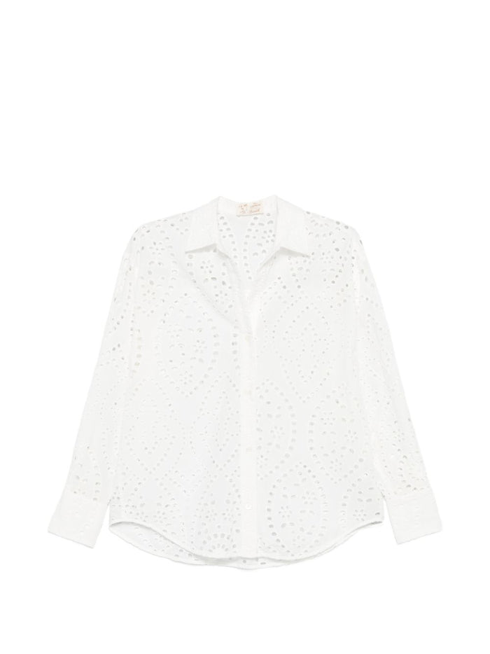 Mc2 Saint Barth Camicia Cristal Sangallo Donna Bianco 1