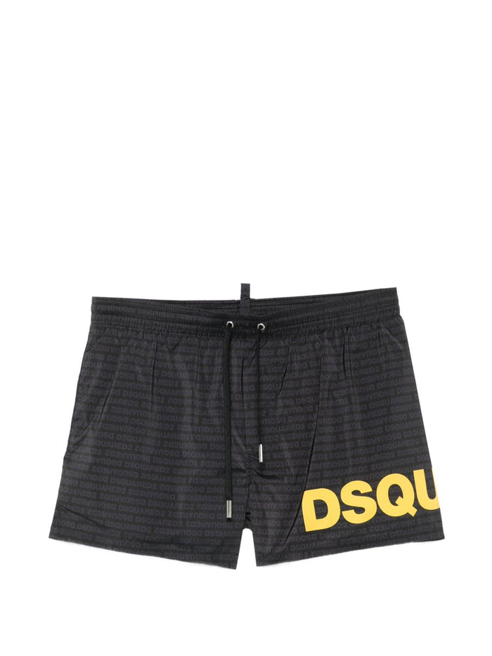 Dsquared2 Boxer Logo All Over Uomo Nero 1