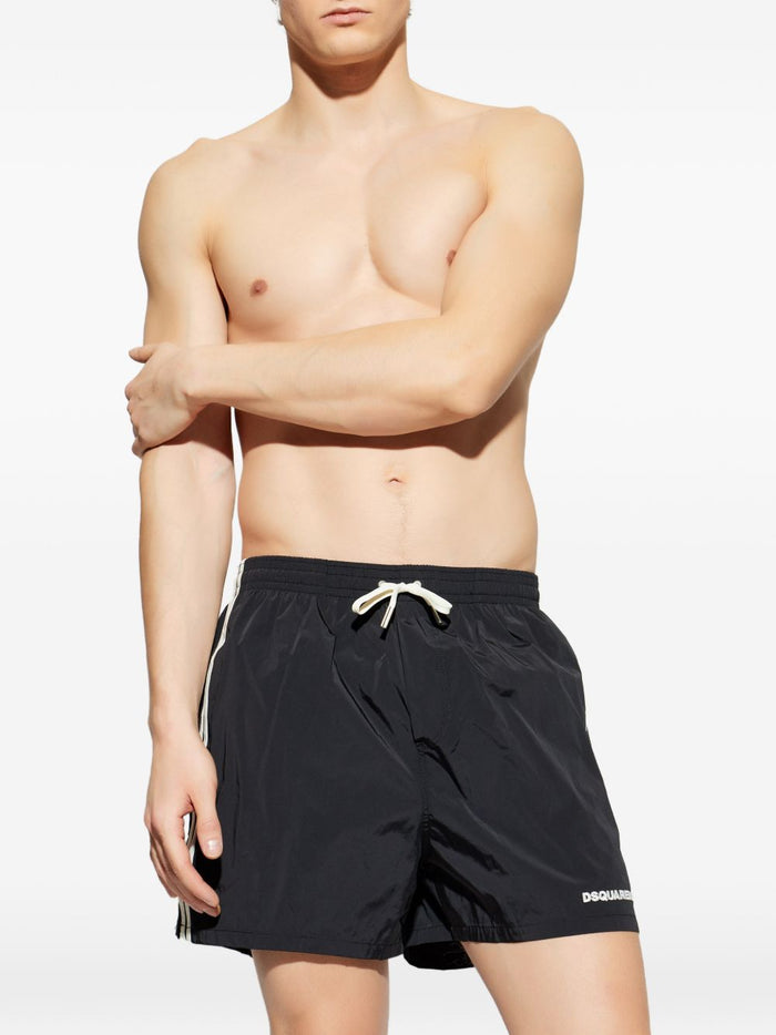 Dsquared2 Boxer Bande Laterali Uomo Nero 2