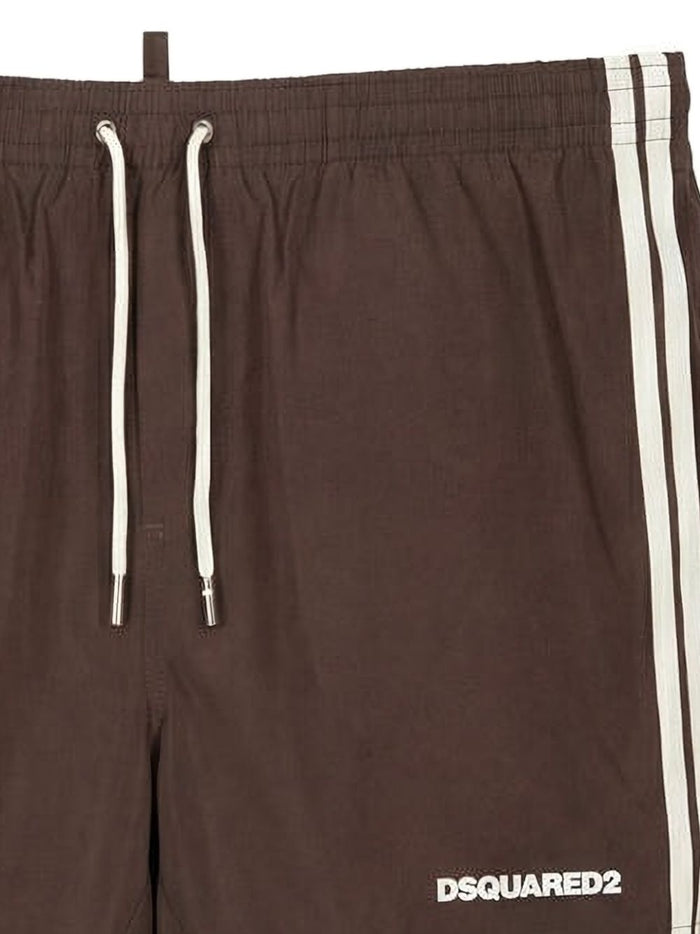 Dsquared2 Boxer Bande Laterali Uomo Marrone 2