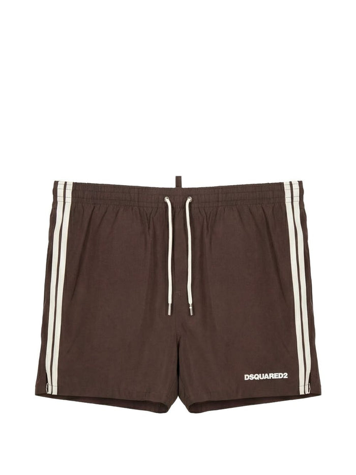 Dsquared2 Boxer Bande Laterali Uomo Marrone 1