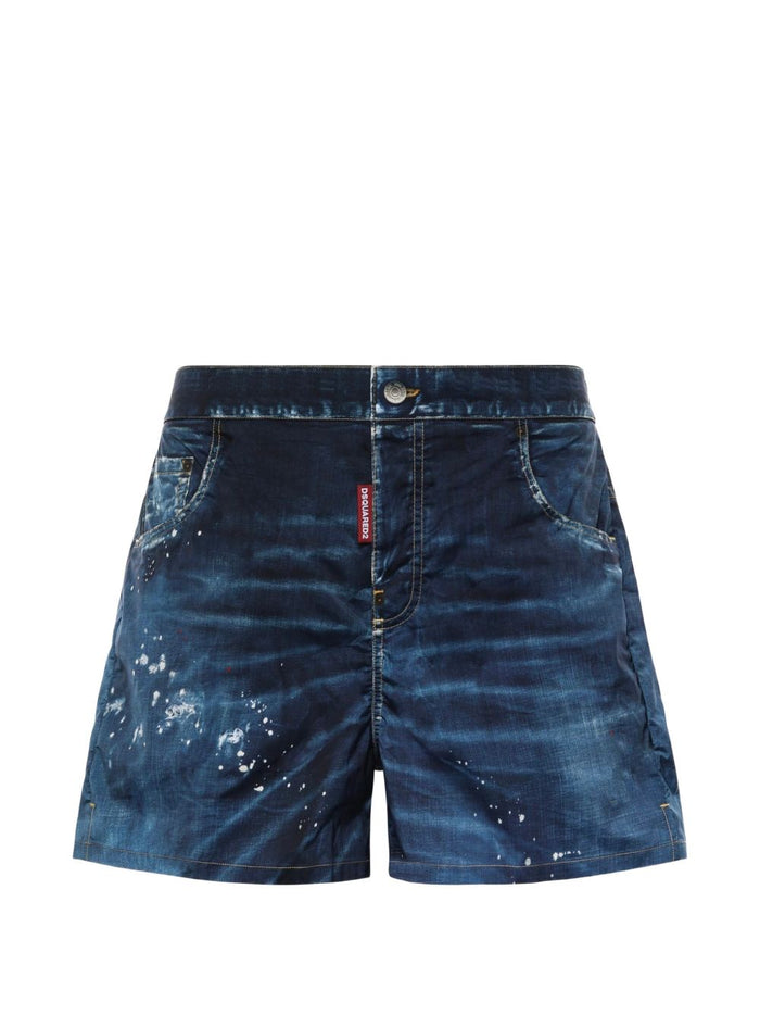 Dsquared2 Boxer Stampa Denim Uomo Blu 1