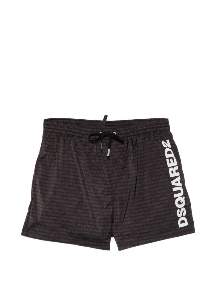 Dsquared2 Boxer Logo All Over Uomo Marrone 1
