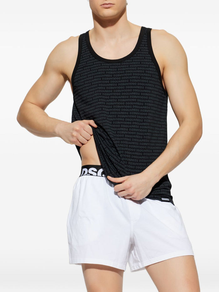 Dsquared2 Canotta Logo All Over Uomo Nero 1