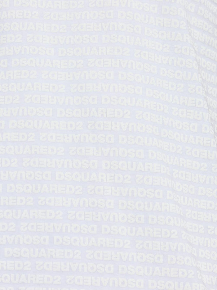 Dsquared2 Canotta Logo All Over Uomo Bianco 4