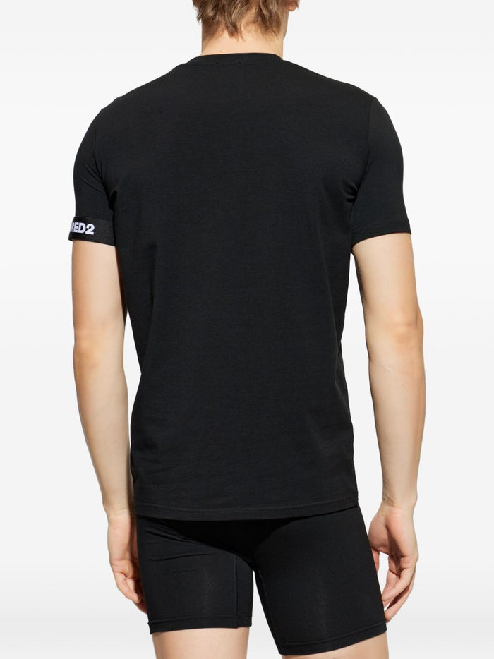 Dsquared2 T-shirt Logo Manica Uomo Nero 2