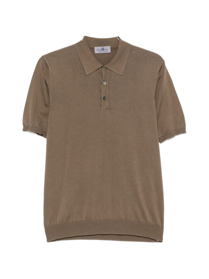 Dellaciana Polo Tre Bottoni Uomo Marrone 5