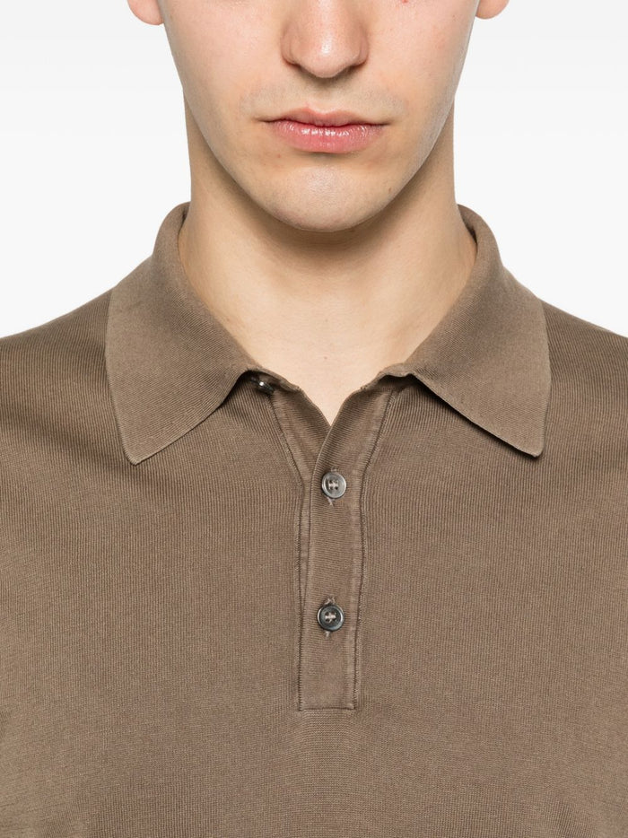 Dellaciana Polo Tre Bottoni Uomo Marrone 4